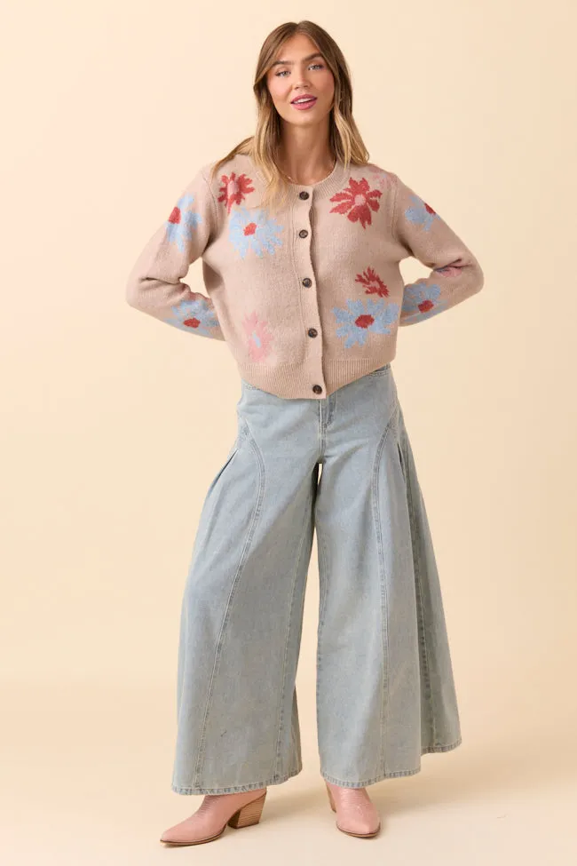 Angel Tan Floral Print Cardigan FINAL SALE sold by Pink Lily product image thumbnail 4