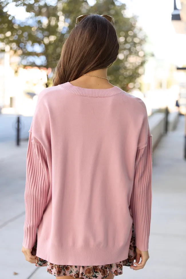 Mariah Pink Relaxed Long Sleeve Pullover Tunic SALE sold by Pink Lily product image thumbnail 4