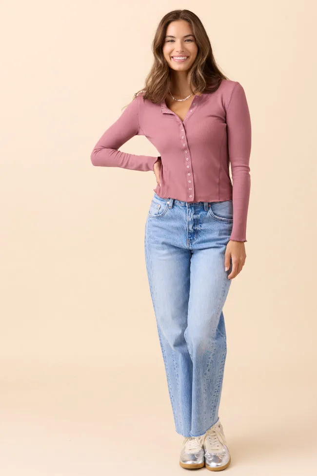 Anneliese Pink Waffle Henley Top sold by Pink Lily product image thumbnail 2