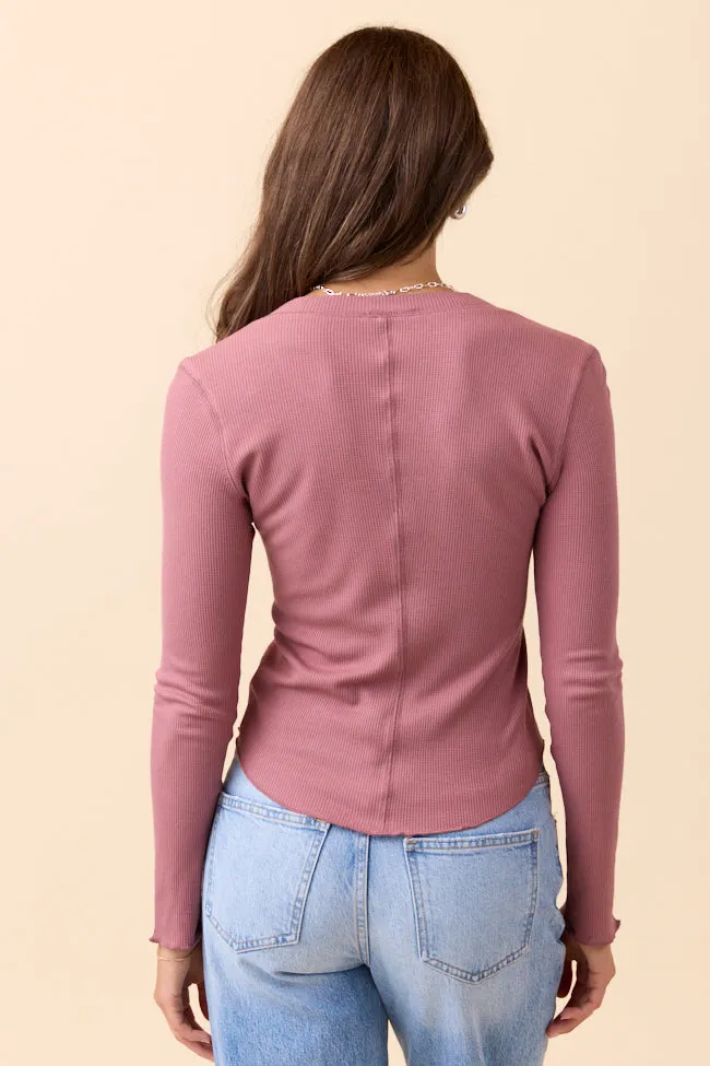 Anneliese Pink Waffle Henley Top sold by Pink Lily product image thumbnail 4