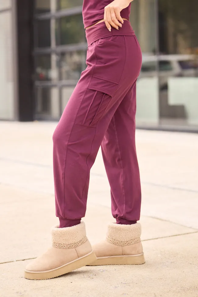 Randi Burgundy Joggers sold by Pink Lily product image thumbnail 3