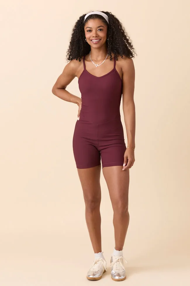 Kyndal Burgundy Active Onesie sold by Pink Lily product image thumbnail 2