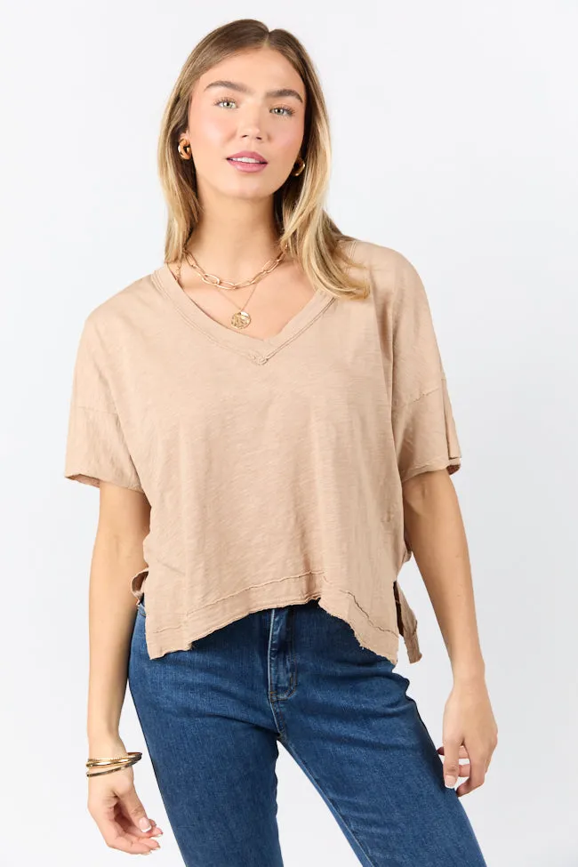 Rooted Essential Tan V-Neck Tee FINAL SALE sold by Pink Lily product image thumbnail 3