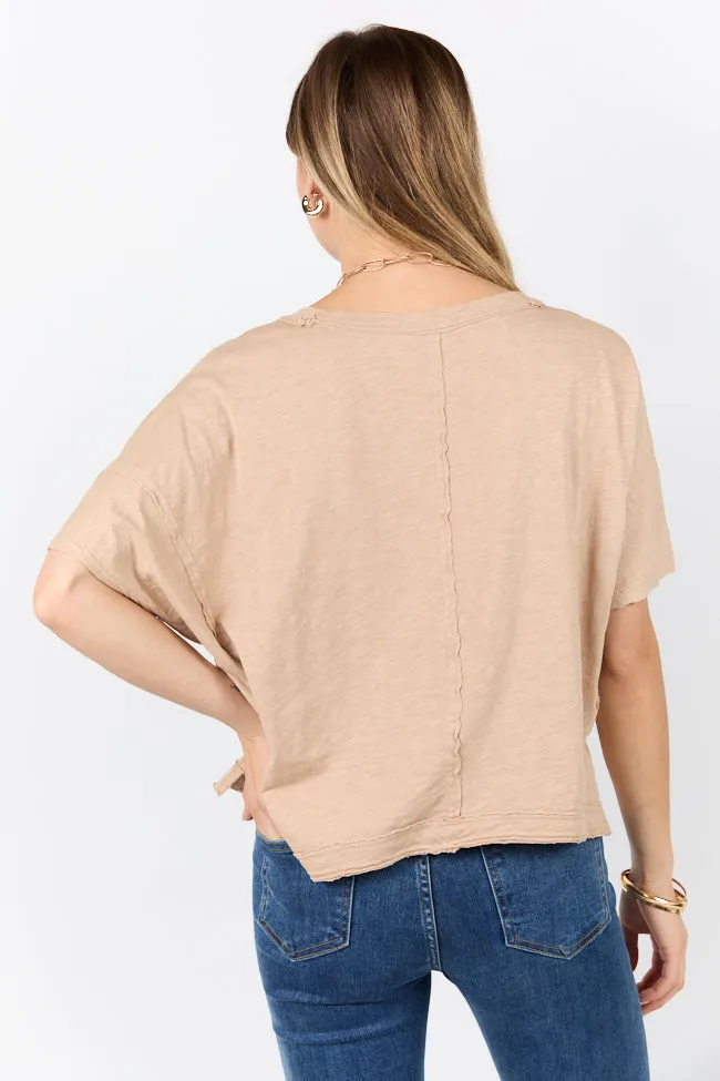 Rooted Essential Tan V-Neck Tee FINAL SALE sold by Pink Lily product image thumbnail 5