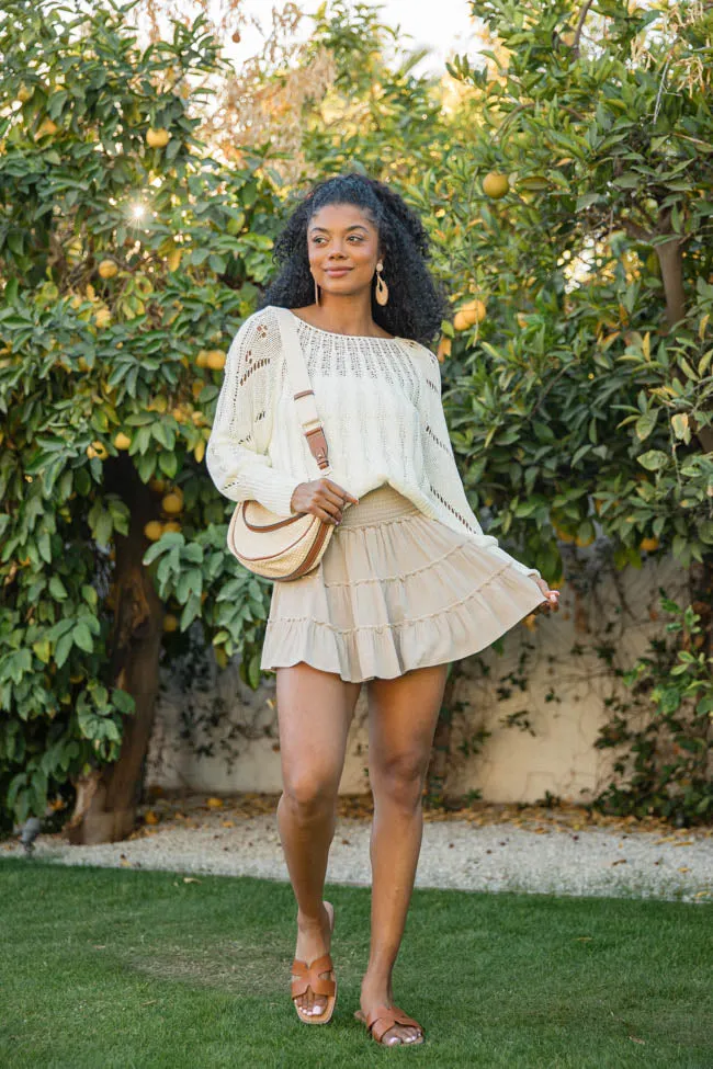 Through The Garden Tan Solid Mini Skort FINAL SALE sold by Pink Lily product image thumbnail 2