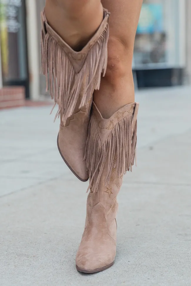 Fancy Suede Brown Fringe and Stars Boots FINAL SALE sold by Pink Lily product image thumbnail 2