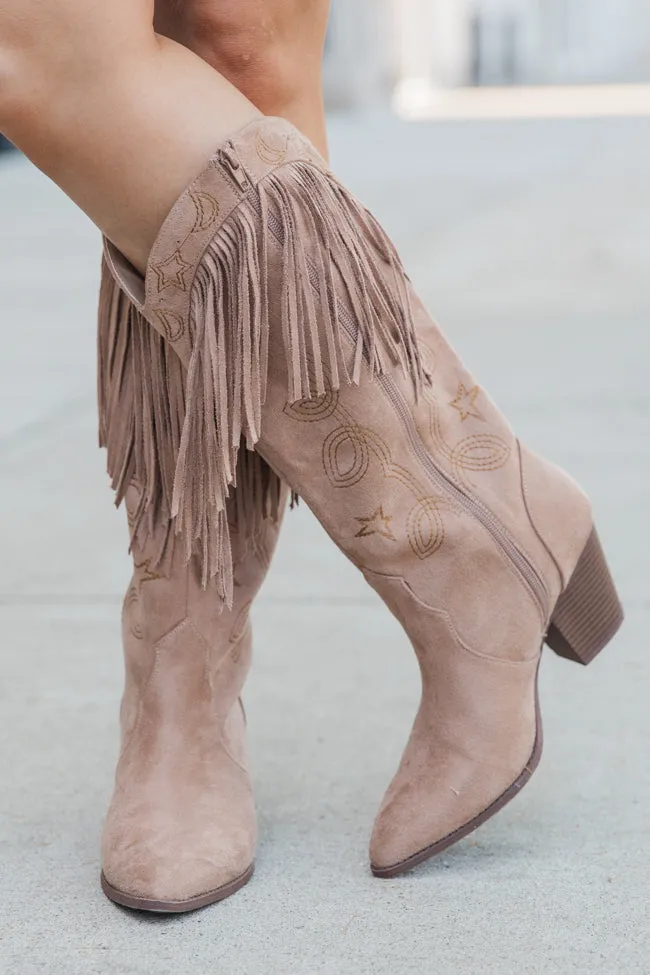 Fancy Suede Brown Fringe and Stars Boots FINAL SALE sold by Pink Lily product image thumbnail 3