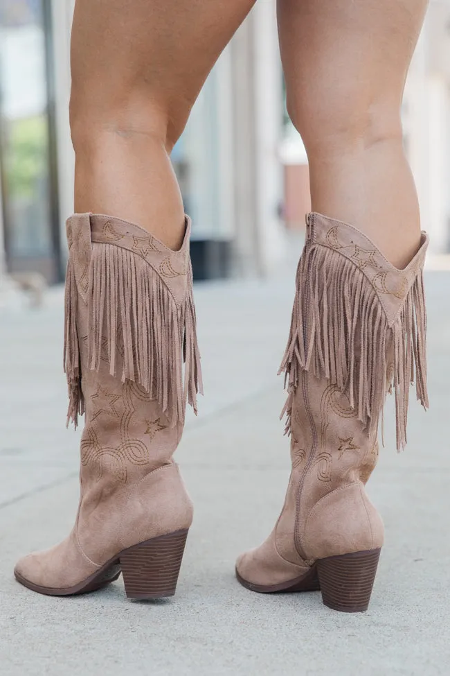 Fancy Suede Brown Fringe and Stars Boots FINAL SALE sold by Pink Lily product image thumbnail 5