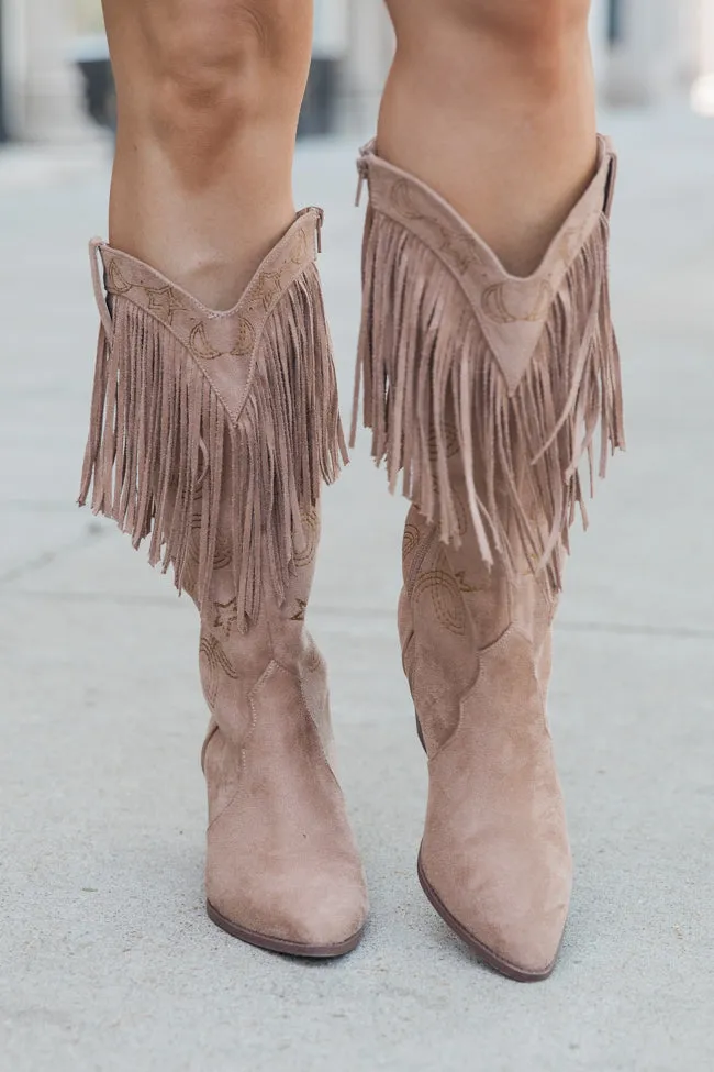 Fancy Suede Brown Fringe and Stars Boots FINAL SALE sold by Pink Lily product image thumbnail 4