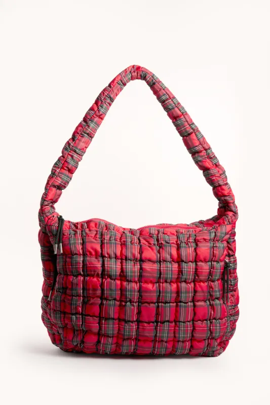Haylie Red Plaid Quilted Carry All Bag SALE sold by Pink Lily