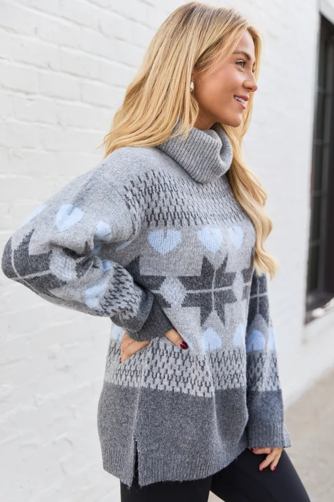 Ash Star and Heart Fair Isle Turtleneck Sweater sold by Pink Lily product image thumbnail 3