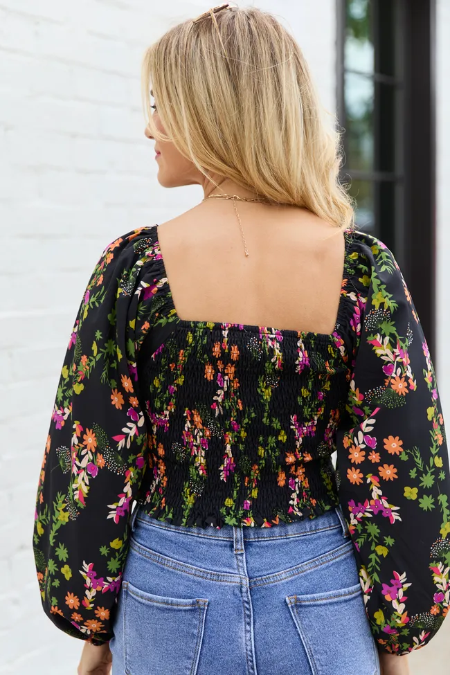 Mally Black Floral Ruched Off The Shoulder Top sold by Pink Lily product image thumbnail 5