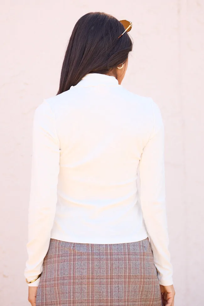 Mabry Ivory Long Sleeve Mock Neck Top sold by Pink Lily product image thumbnail 5