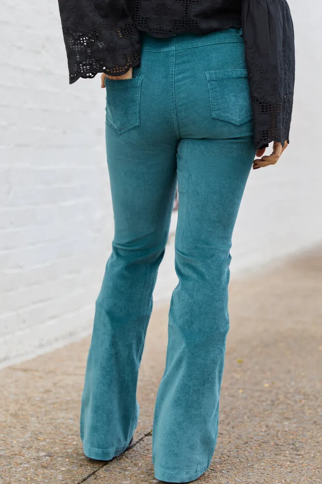 I Can't Forget Dark Teal Button Fly Corduroy Pants sold by Pink Lily product image thumbnail 4
