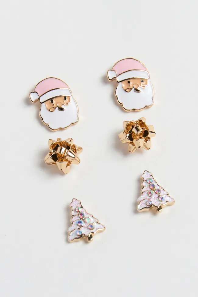 Pink Santa Trio Earring Set sold by Pink Lily product image thumbnail 2
