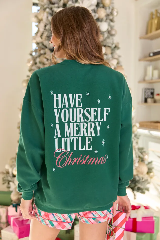 Have Yourself A Merry Little Christmas Evergreen Graphic Sweatshirt sold by Pink Lily product image thumbnail 2