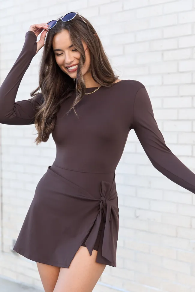 On My Terms Brown Active Dress FINAL SALE sold by Pink Lily