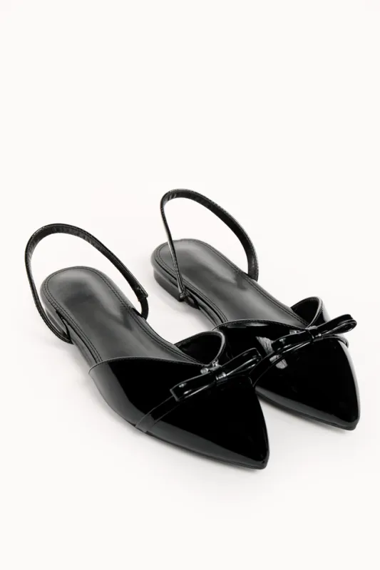 Garner Black Pointed Toe Flats sold by Pink Lily