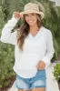 Stay With Me Ivory Hooded Gauze Pullover FINAL SALE sold by Pink Lily