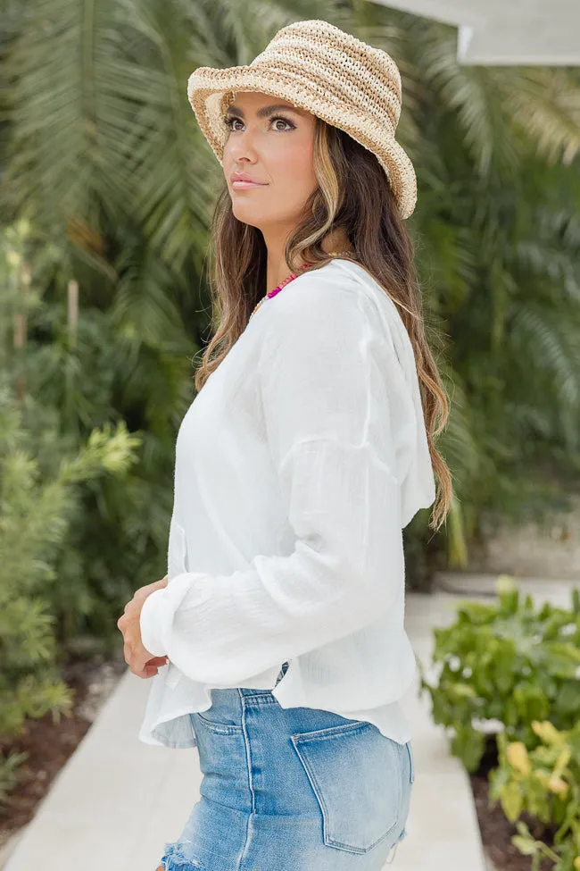 Stay With Me Ivory Hooded Gauze Pullover FINAL SALE sold by Pink Lily product image thumbnail 3