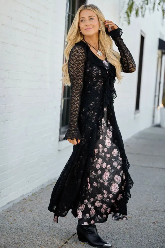 Winona Black Lace Mesh Maxi Duster Top FINAL SALE sold by Pink Lily product image thumbnail 3
