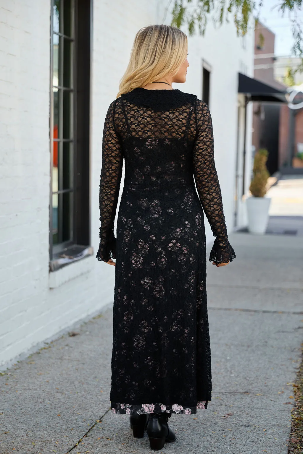 Winona Black Lace Mesh Maxi Duster Top FINAL SALE sold by Pink Lily product image thumbnail 5