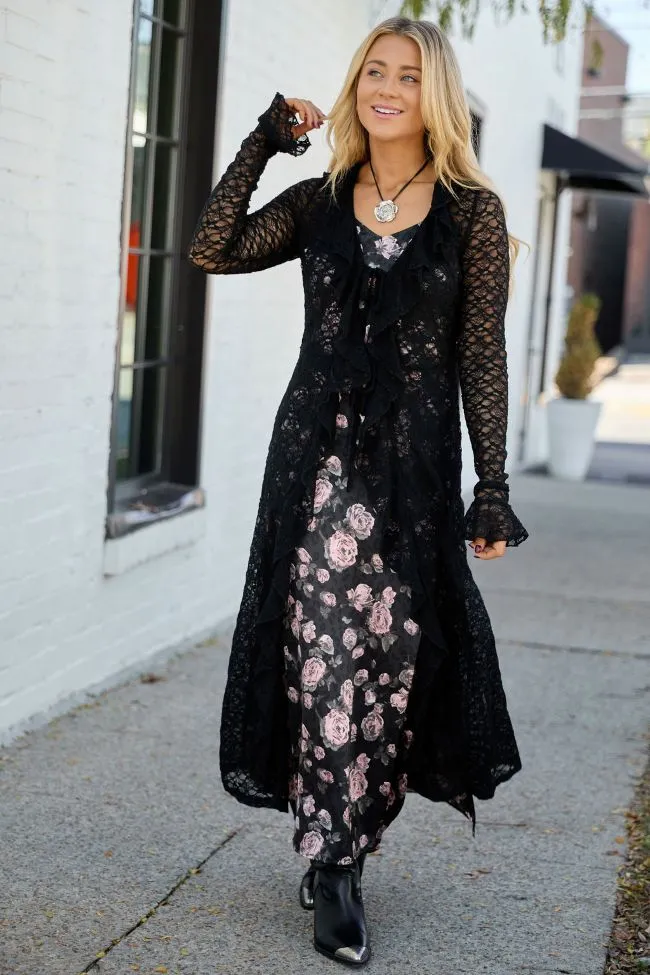 Winona Black Lace Mesh Maxi Duster Top FINAL SALE sold by Pink Lily product image thumbnail 2