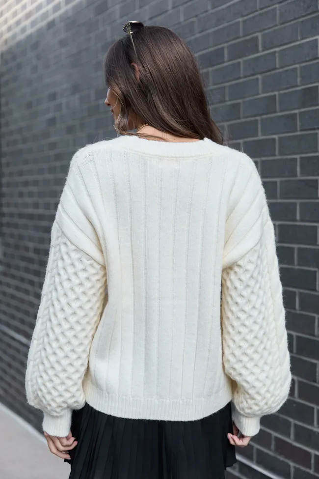 Louisa Ivory Cable Knit Cardigan sold by Pink Lily product image thumbnail 4