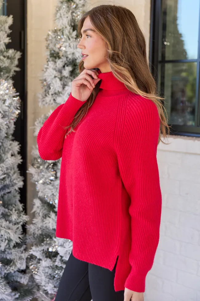 Jameson Red Turtleneck Sweater sold by Pink Lily product image thumbnail 4