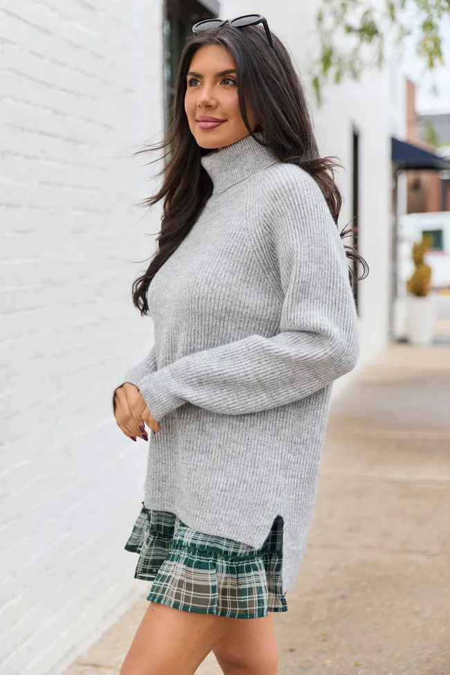 Jameson Heathered Grey Turtleneck Sweater sold by Pink Lily product image thumbnail 3