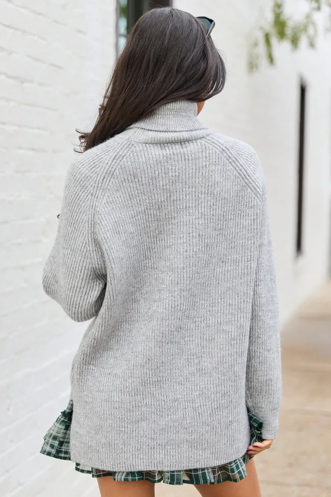 Jameson Heathered Grey Turtleneck Sweater sold by Pink Lily product image thumbnail 4