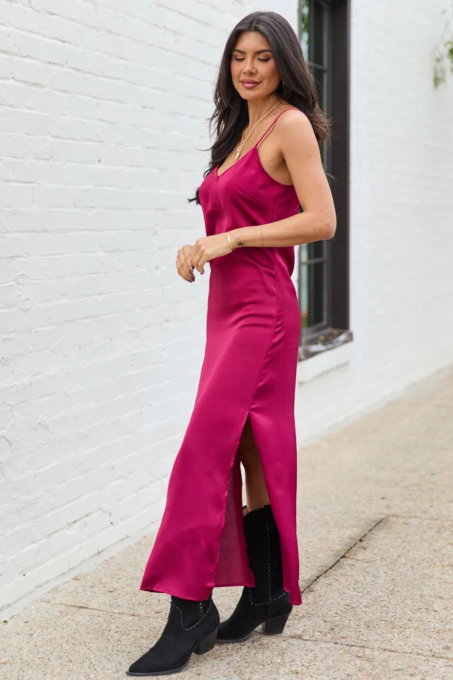 Allie Burgundy Slip Dress FINAL SALE sold by Pink Lily product image thumbnail 3