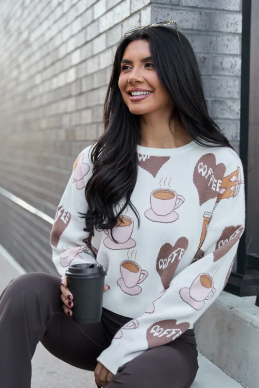 I Love Coffee Crewneck Sweater SALE sold by Pink Lily