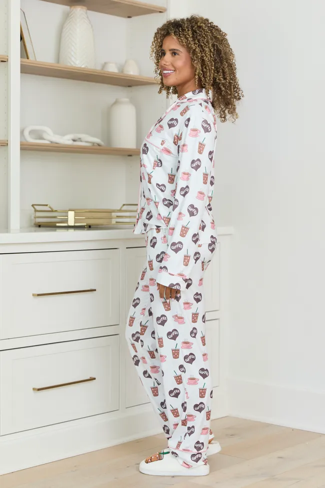 I Love Coffee Pajama Set sold by Pink Lily product image thumbnail 3