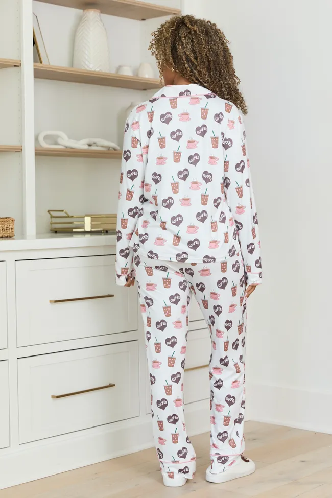 I Love Coffee Pajama Set sold by Pink Lily product image thumbnail 4
