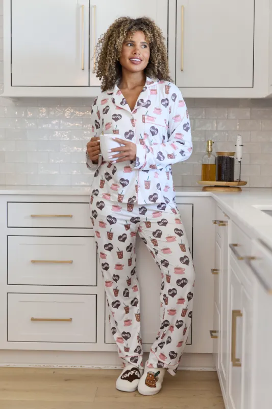 I Love Coffee Pajama Set sold by Pink Lily