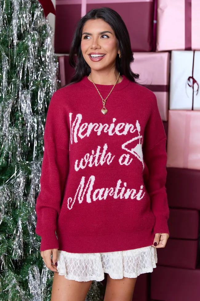 Merrier With A Martini Crewneck Sweater sold by Pink Lily product image thumbnail 3