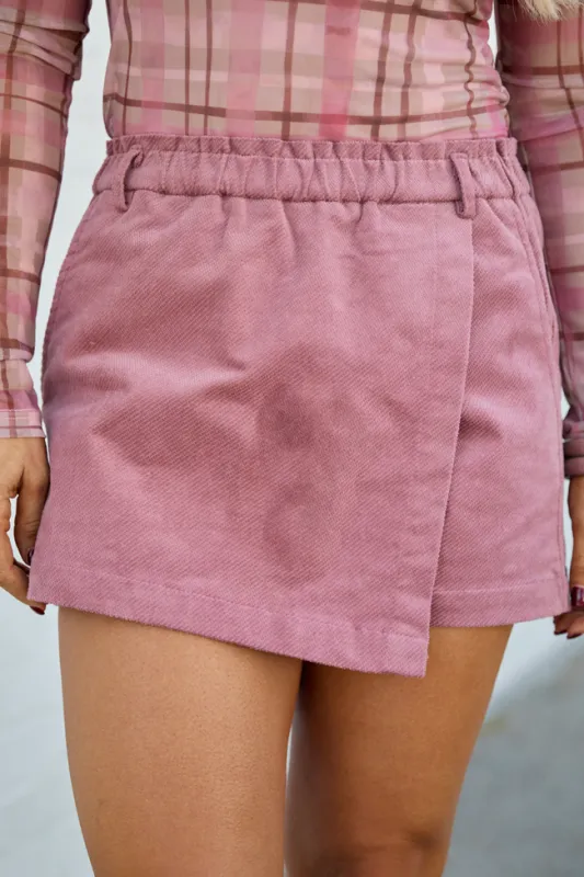 Brooke Mauve Corduroy Skort sold by Pink Lily