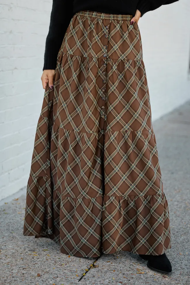 Cassidy Plaid Maxi Skirt sold by Pink Lily