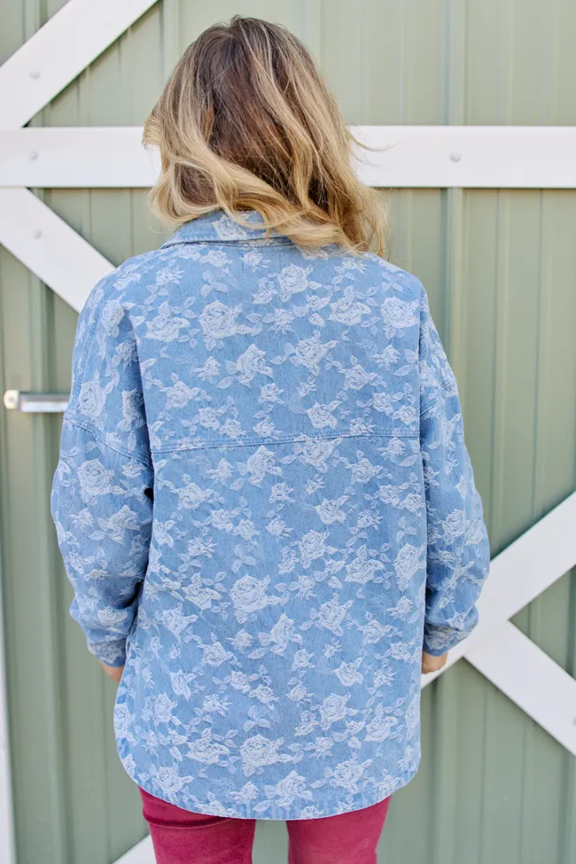 Alea Floral Denim Button Down Shirt sold by Pink Lily product image thumbnail 4