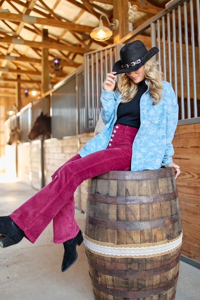 Alea Floral Denim Button Down Shirt sold by Pink Lily product image thumbnail 2