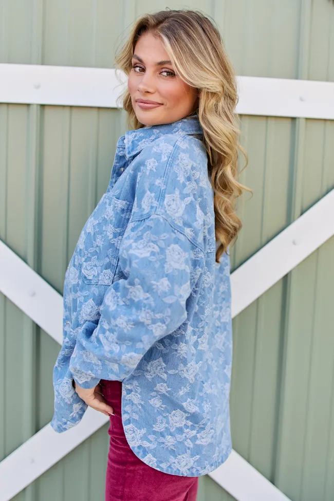 Alea Floral Denim Button Down Shirt sold by Pink Lily product image thumbnail 3