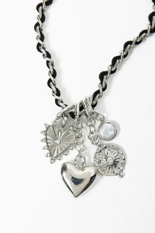 Killian Silver Heart Charm Necklace sold by Pink Lily