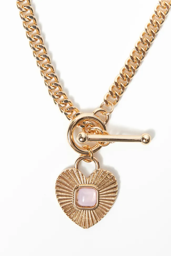 Hadlee Pink Heart Toggle Necklace FINAL SALE sold by Pink Lily