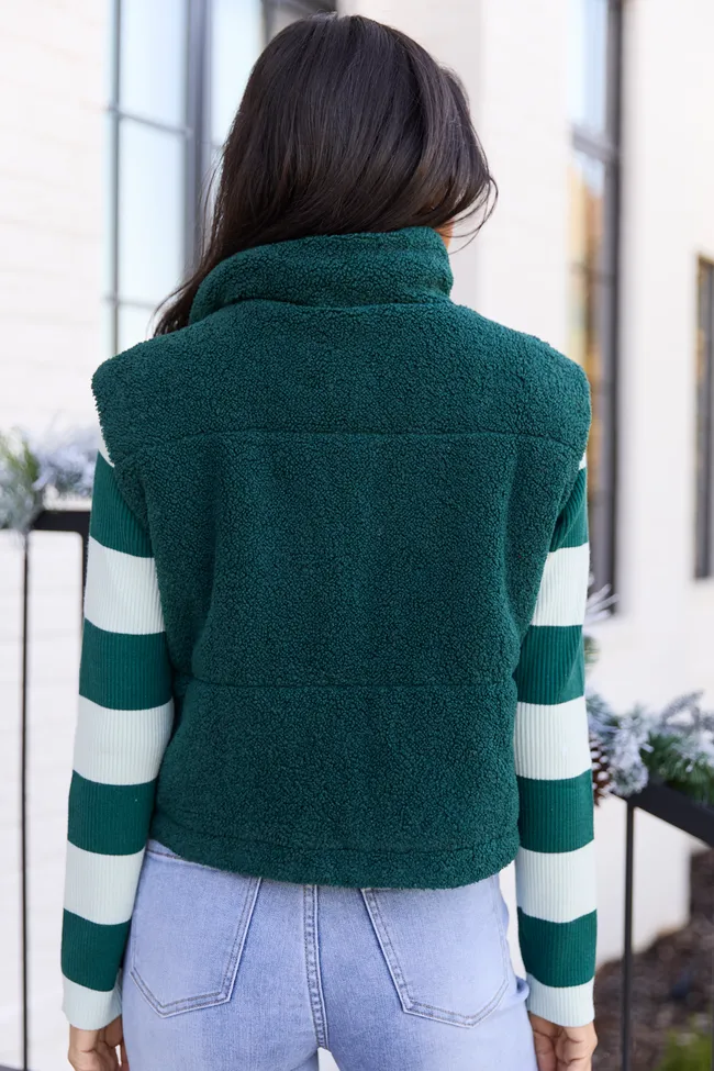 Bunny Forest Green Sherpa Zip Vest FINAL SALE sold by Pink Lily product image thumbnail 5