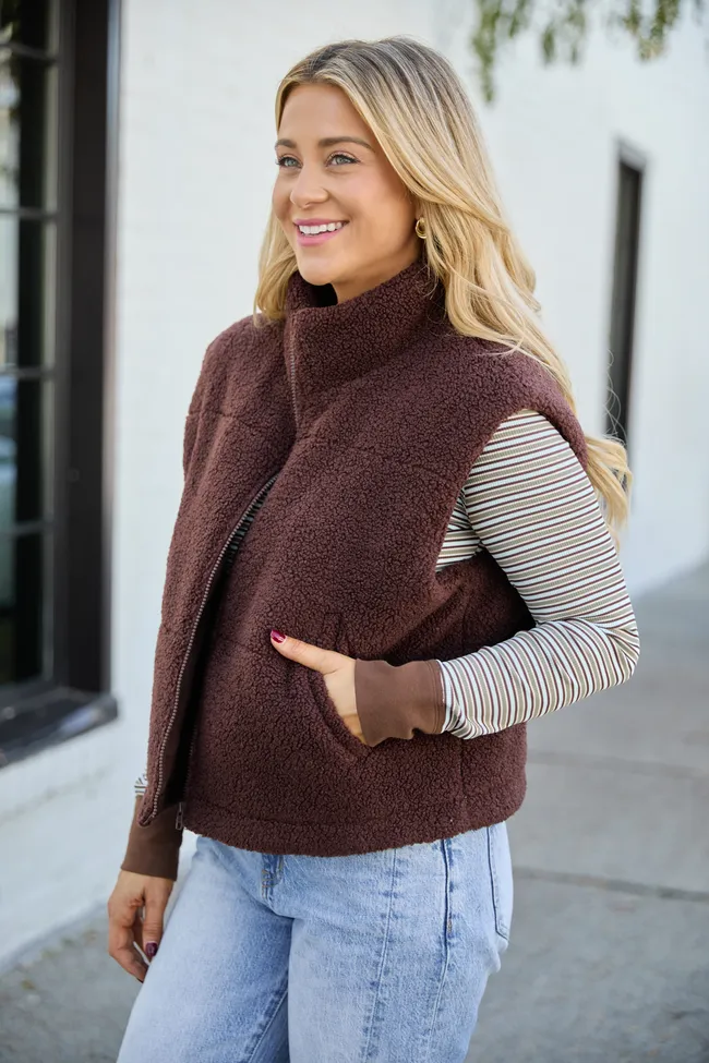 Bunny Brown Sherpa Zip Vest FINAL SALE sold by Pink Lily product image thumbnail 5