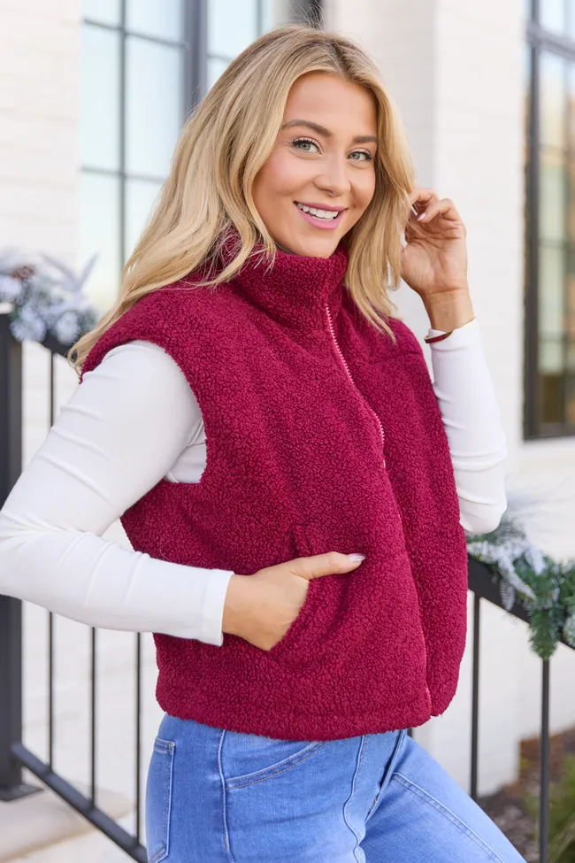 Bunny Red Sherpa Zip Vest FINAL SALE sold by Pink Lily product image thumbnail 4
