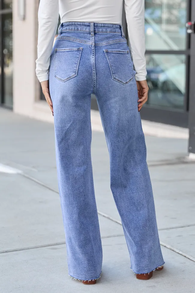 Storm Medium Wash Straight Leg Jeans sold by Pink Lily product image thumbnail 5