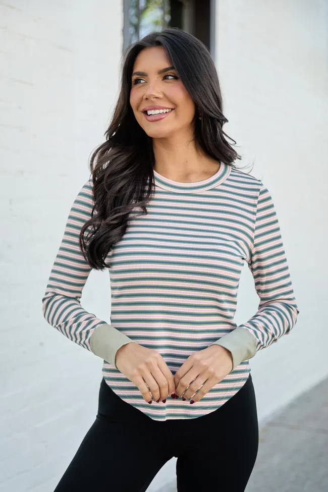 Camden Pink Multi Stripe Long Sleeve Top FINAL SALE sold by Pink Lily product image thumbnail 2