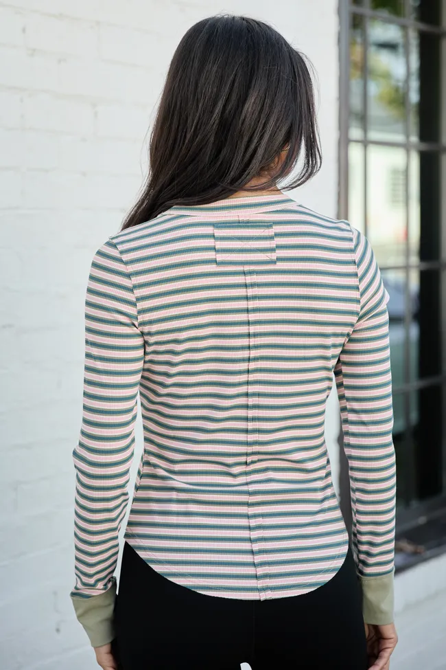 Camden Pink Multi Stripe Long Sleeve Top FINAL SALE sold by Pink Lily product image thumbnail 5